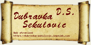 Dubravka Sekulović vizit kartica